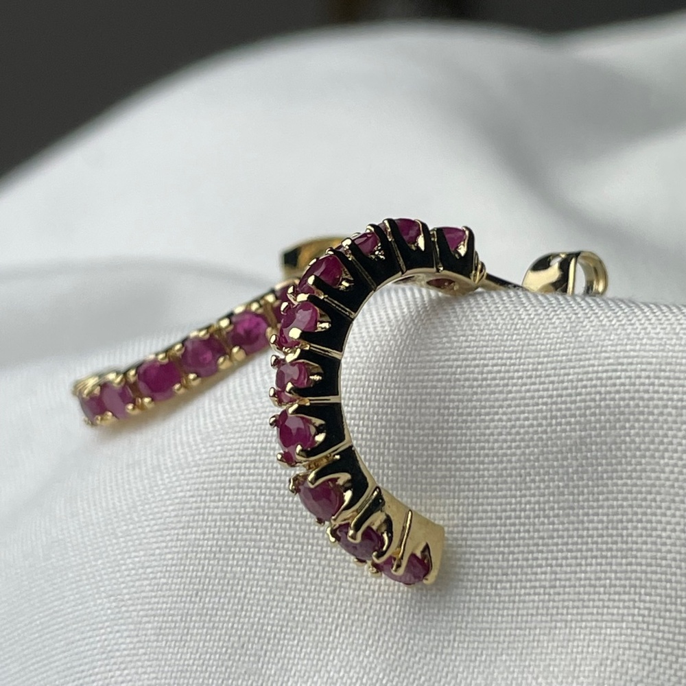 Genuine Red Ruby "Huge" Earrings - image 2